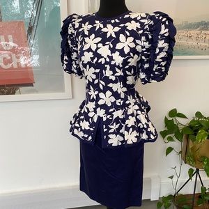 Vintage 80s Julie Duroche Dress Sz 8